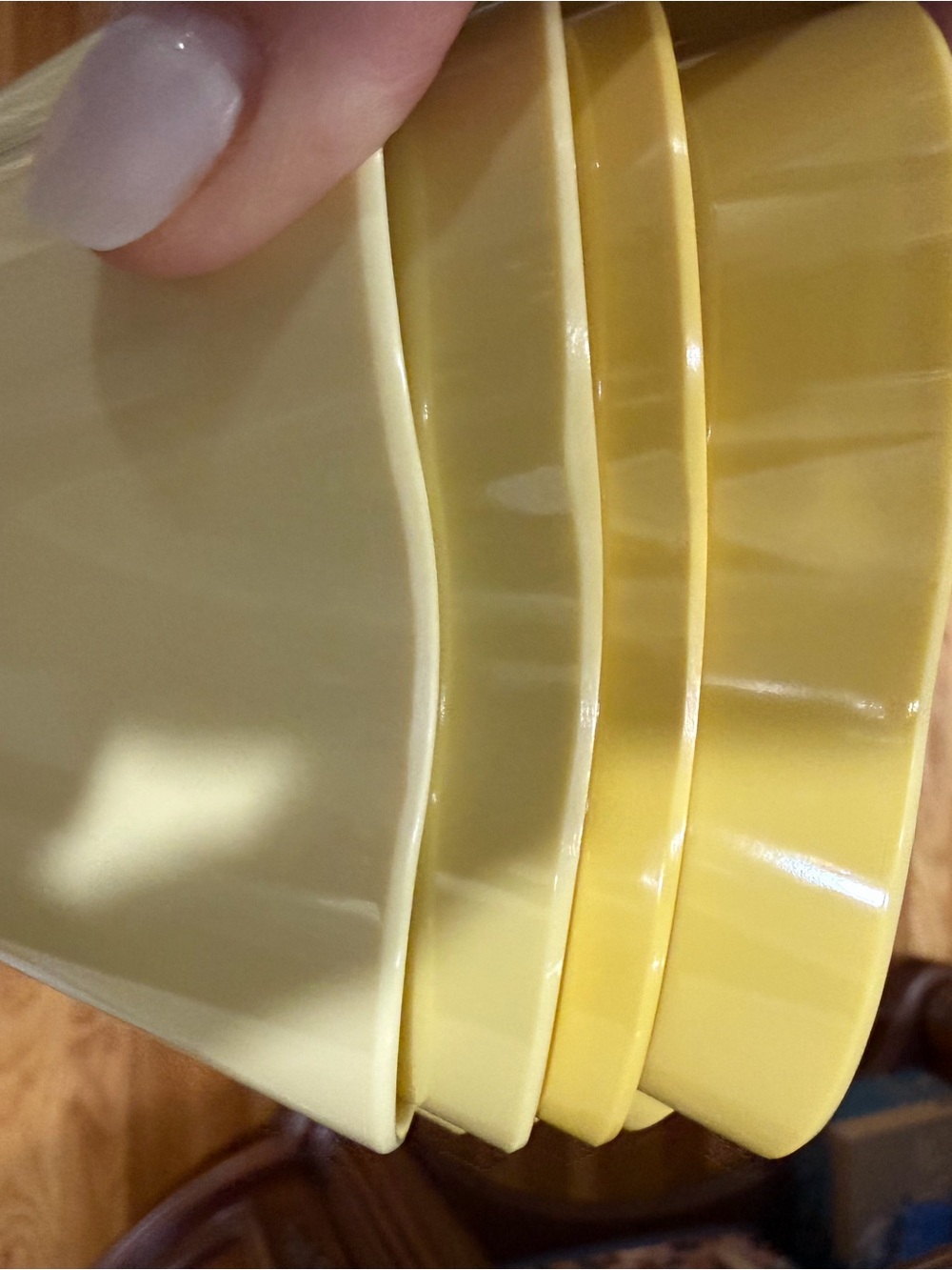 Yellow Ceramic Serving Bowls - Stackable Dining Set
